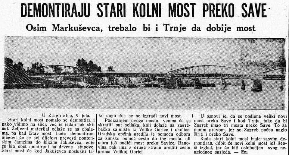 Savski most, preseljenje 1940. godine